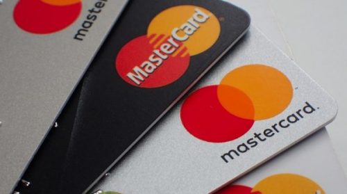 Mastercard cards with logos